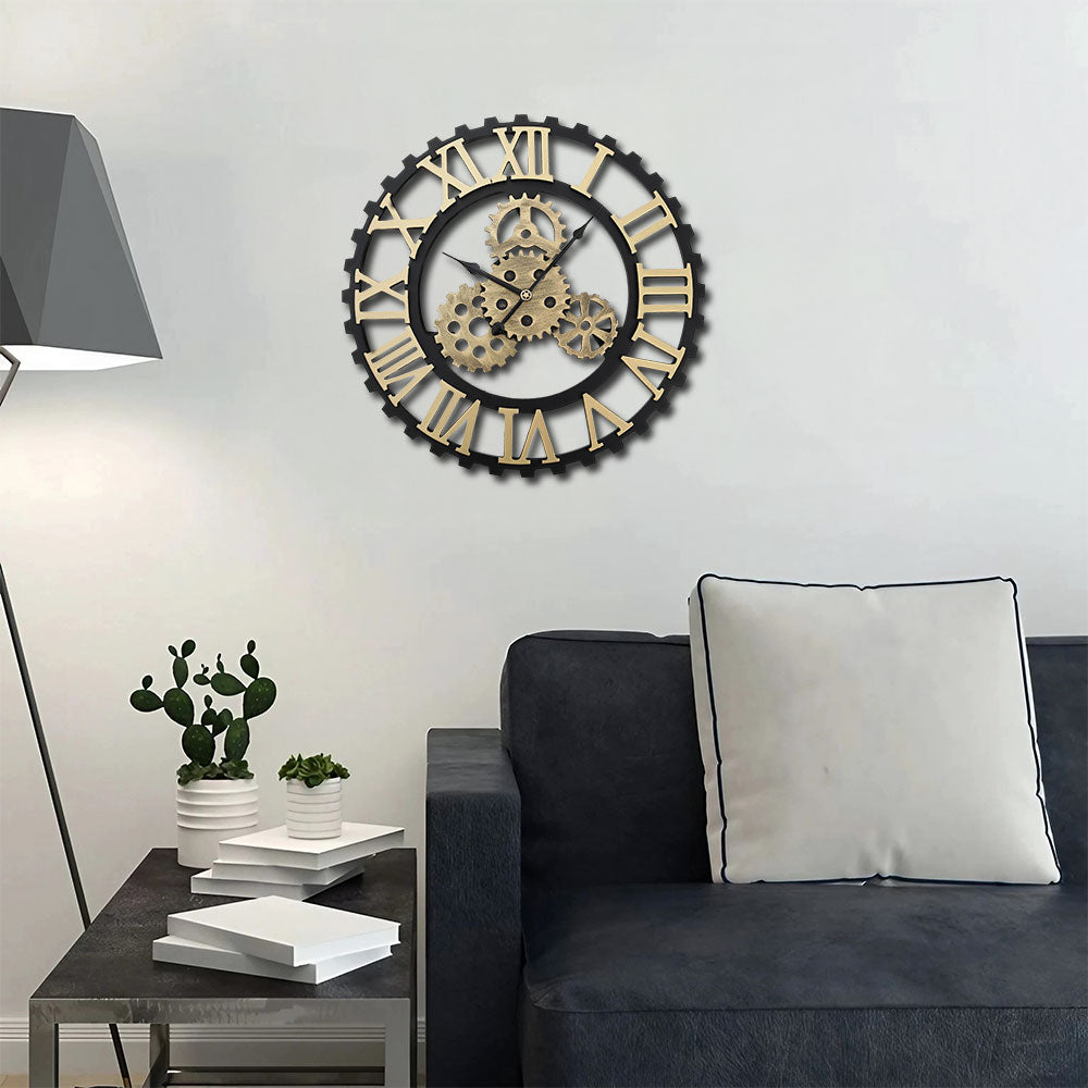 Retro Gear Silent Wall Clock