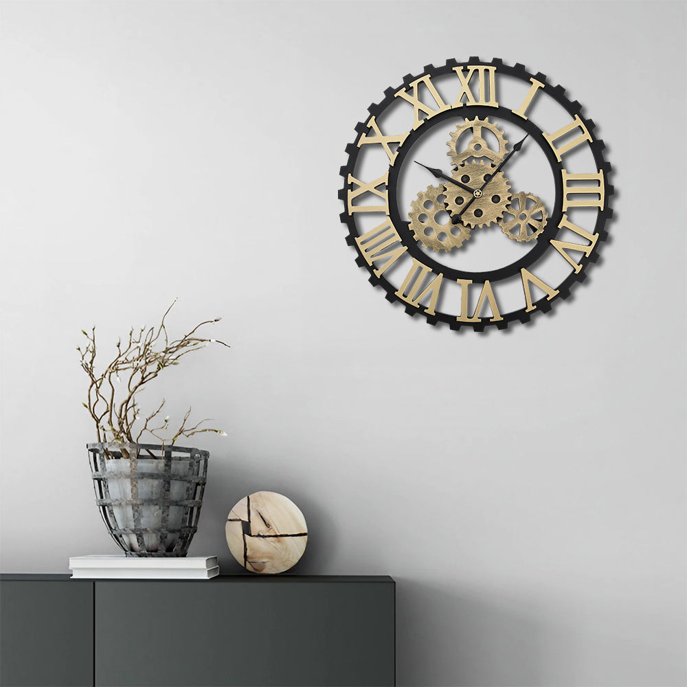 Retro Gear Silent Wall Clock