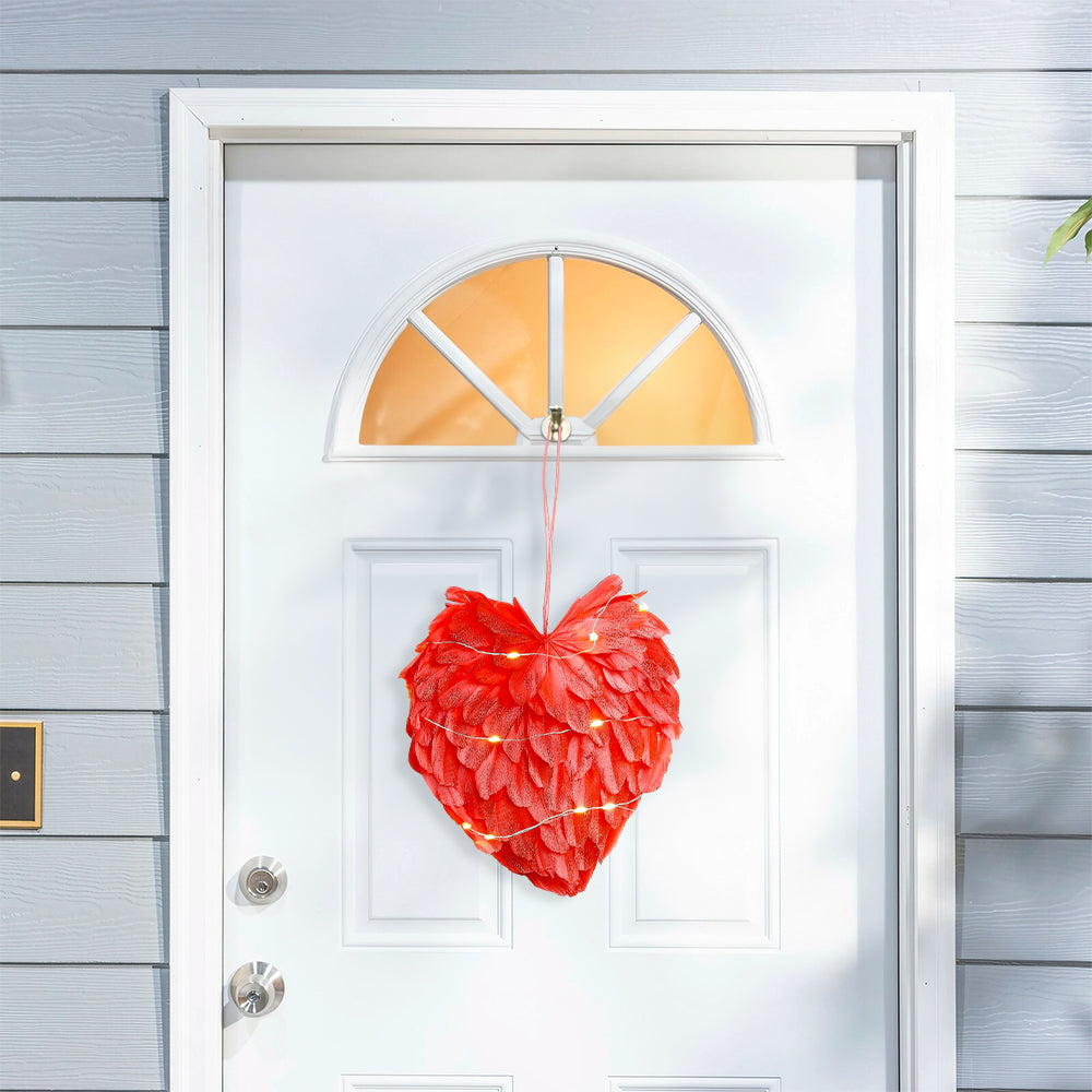 LED Light Red Feather Creative Hanging Ornament