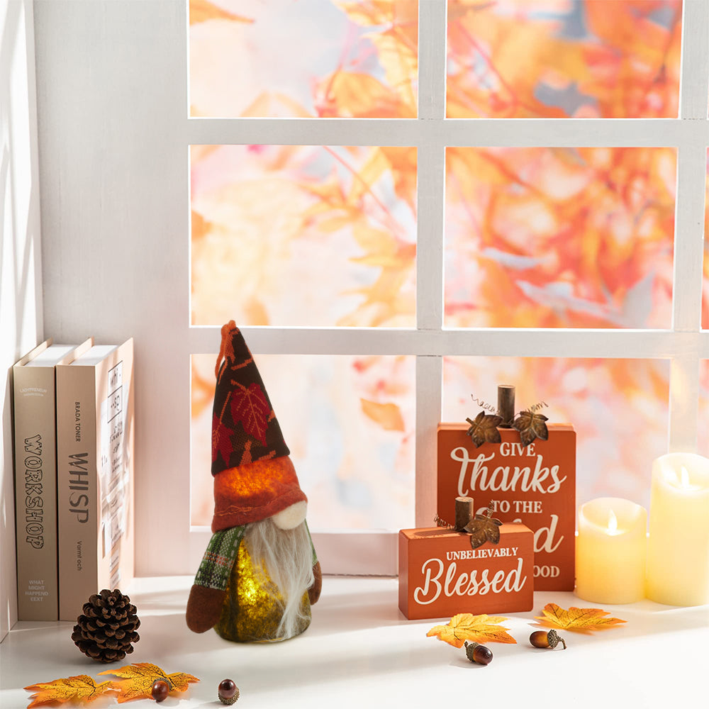 Halloween Gnome Plush Doll with Lights