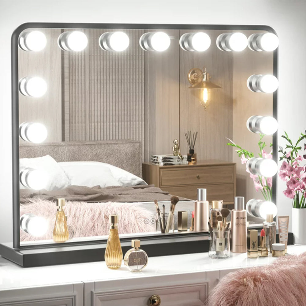 Black Dimmable Hollywood LED Makeup Vanity Mirror