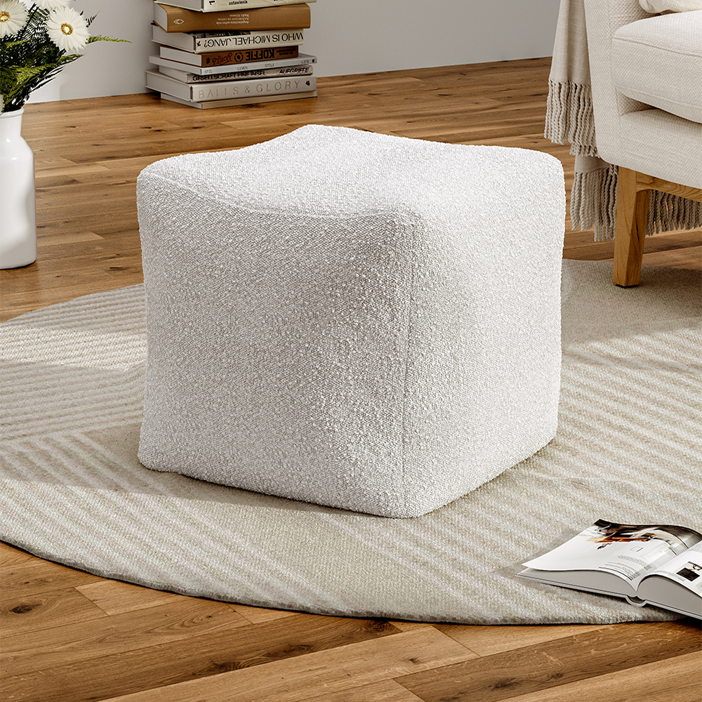 54.5cm W White ottoman Foot Rest