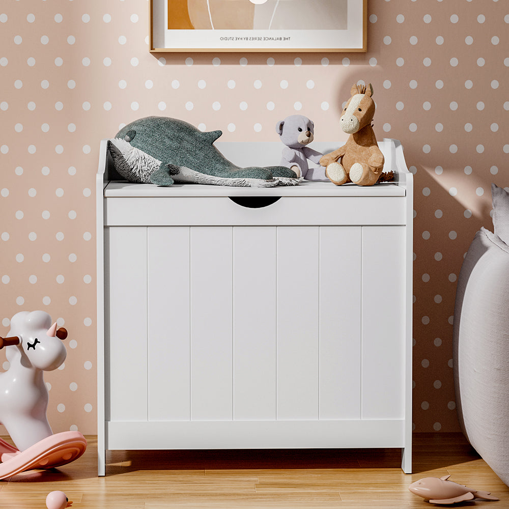 Wooden White Large Capacity Toy Storage Box