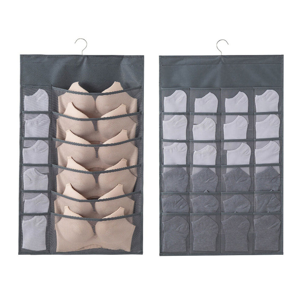 Versatile Double Sided 30 Pockets Fabric Hanging Storage Bag