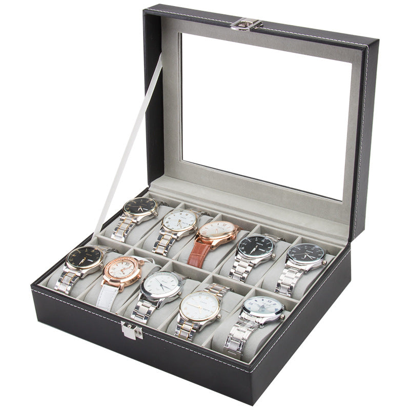 High quality Faux Leather Watch Case with 10 Slots