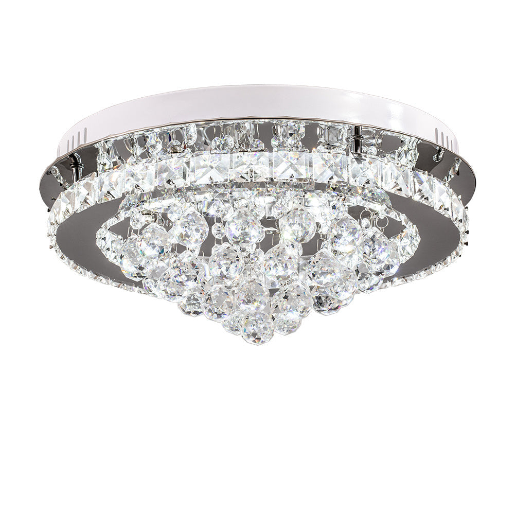 Modern Round LED Ceiling Light Crystal Lamp, 40CM Dimmable