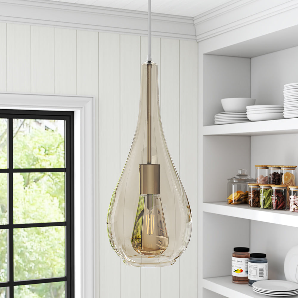 Droplet Glass 1 Head Pendant Light Fixture