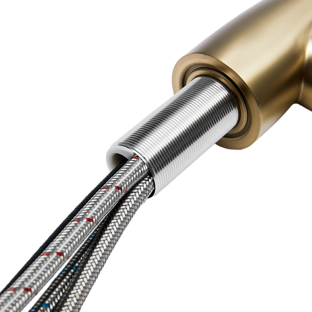 Prerinse Pull Down Swivel Kitchen Faucet,Golden