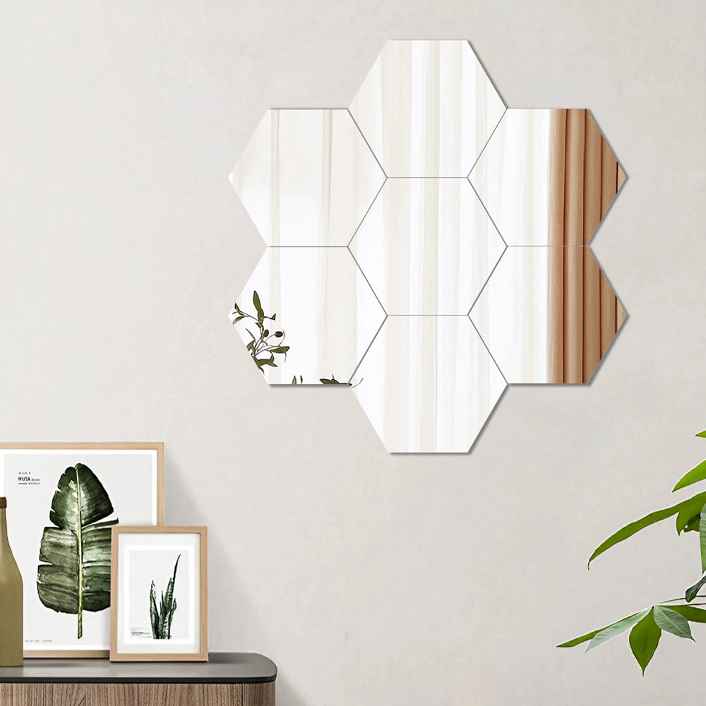 36Pcs DIY Hexagon Acrylic Mirror Wall Sticker Set