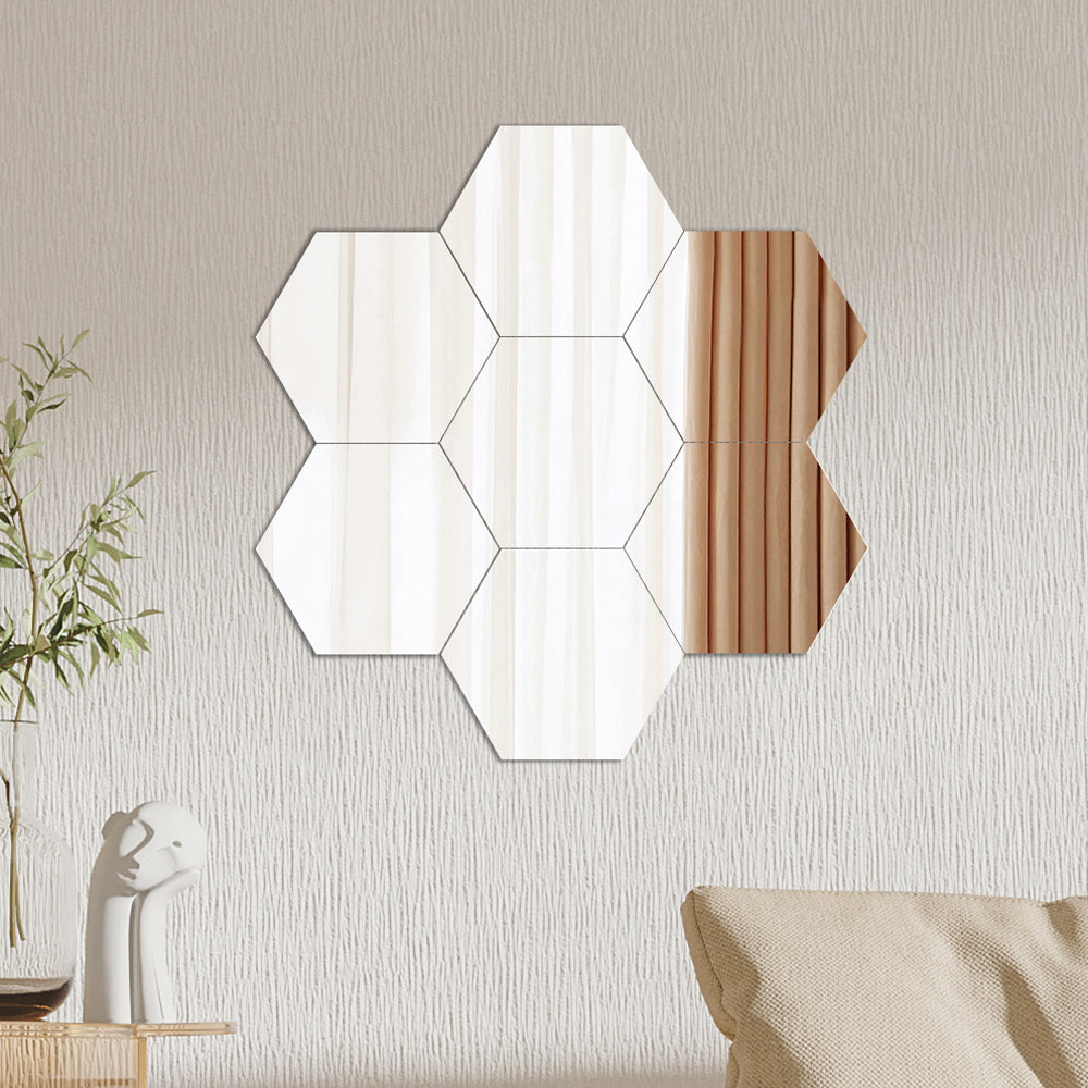 36Pcs DIY Hexagon Acrylic Mirror Wall Sticker Set