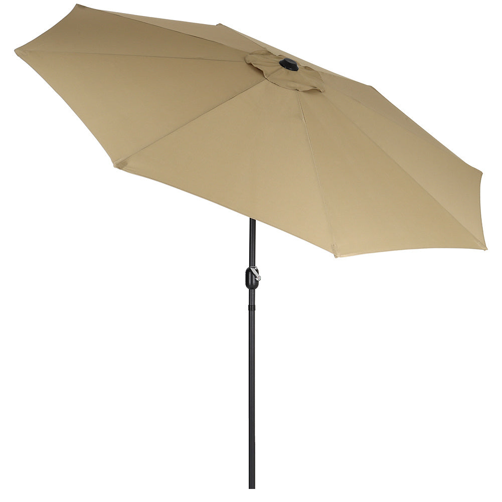 3M Parasol Umbrella Patio Sun Shade Crank Tilt with Round Base, Taupe