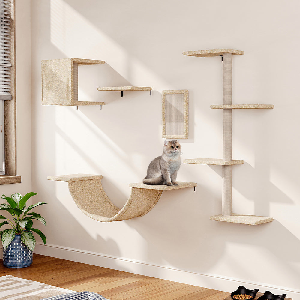 Cat Tree Set with Hammock and Jumping Platform