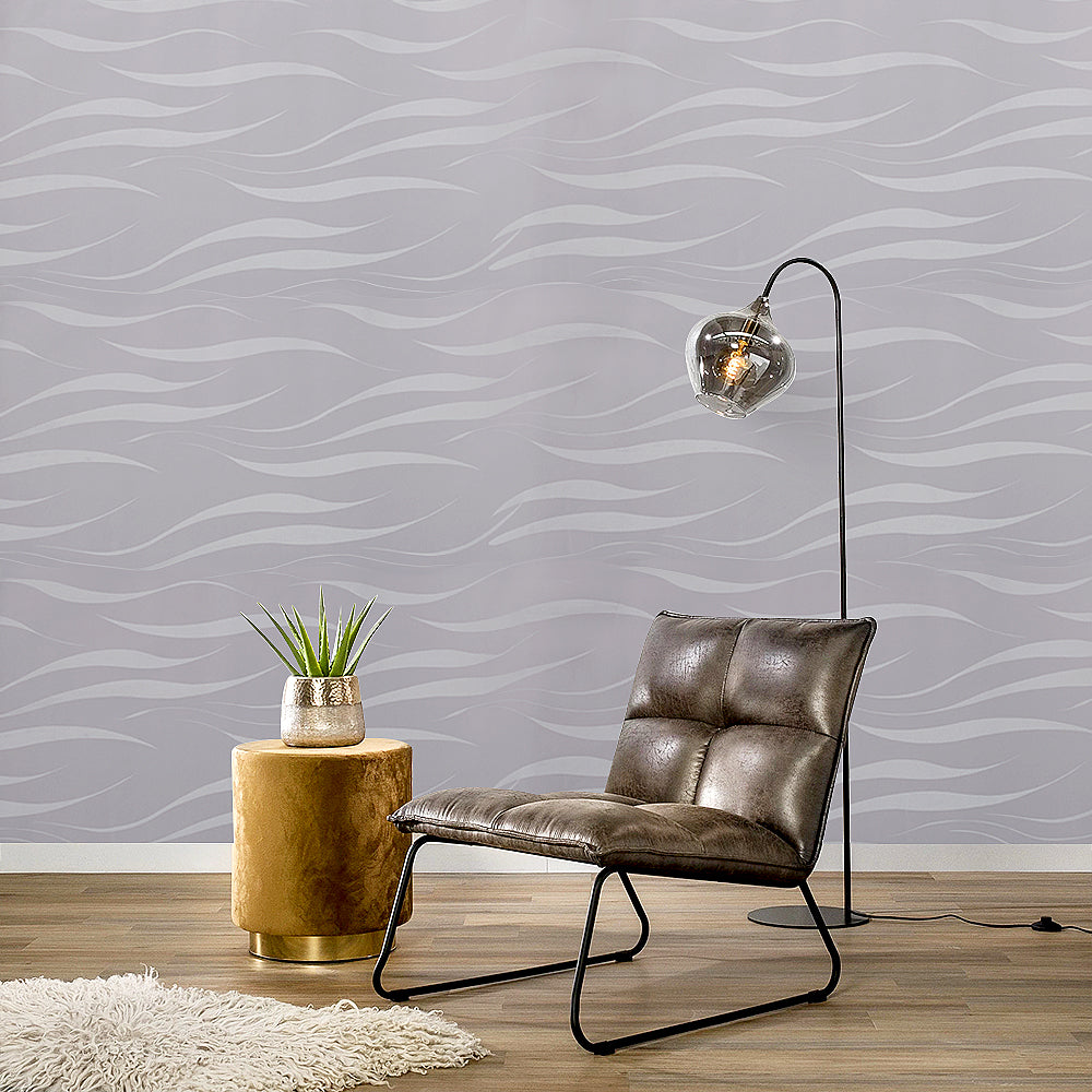 Silver Grey 3D Curved Strip Self Adhesive Wallpaper