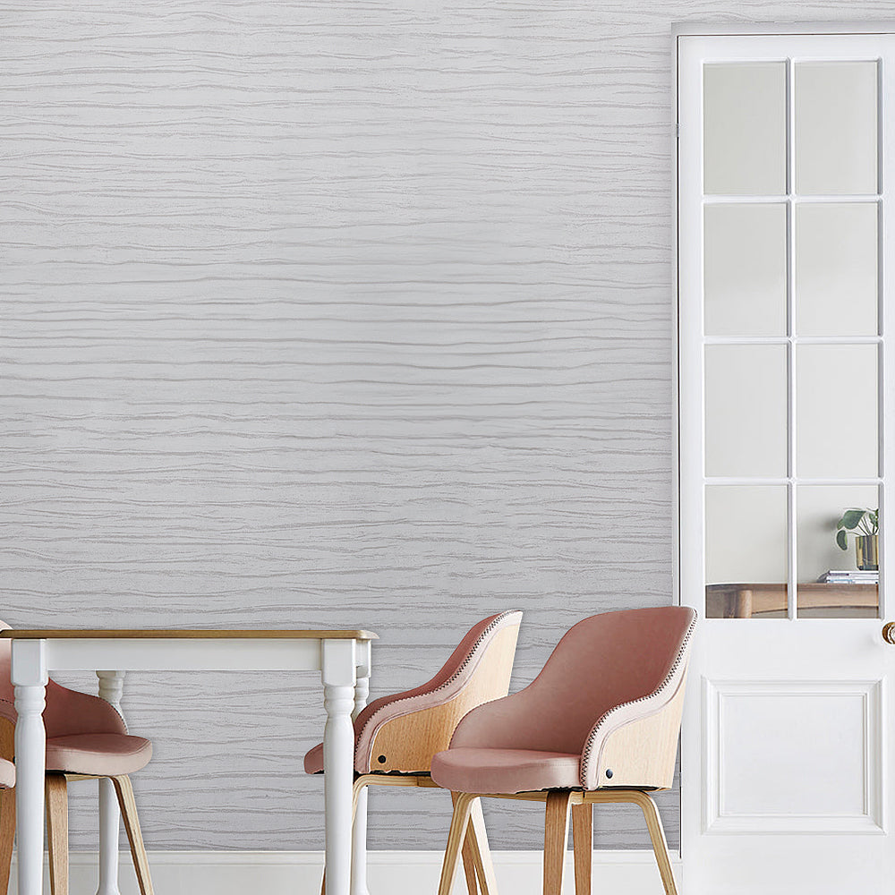 Off White 3D Wood Grain Non Woven Wallpaper