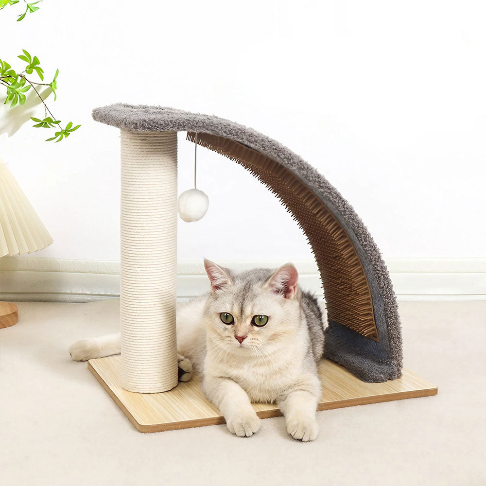 Slope Shape Sisal Cat Scratching Post with Backscratcher and Ball Toy