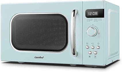 Pastel Green 800W 20L Retro Microwave Oven with LED Display