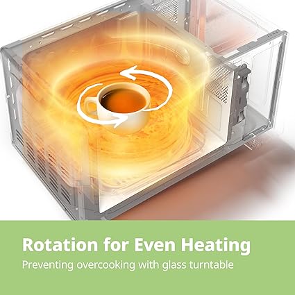 White 700W 20L Countertop Microwave Oven with Dual Knob