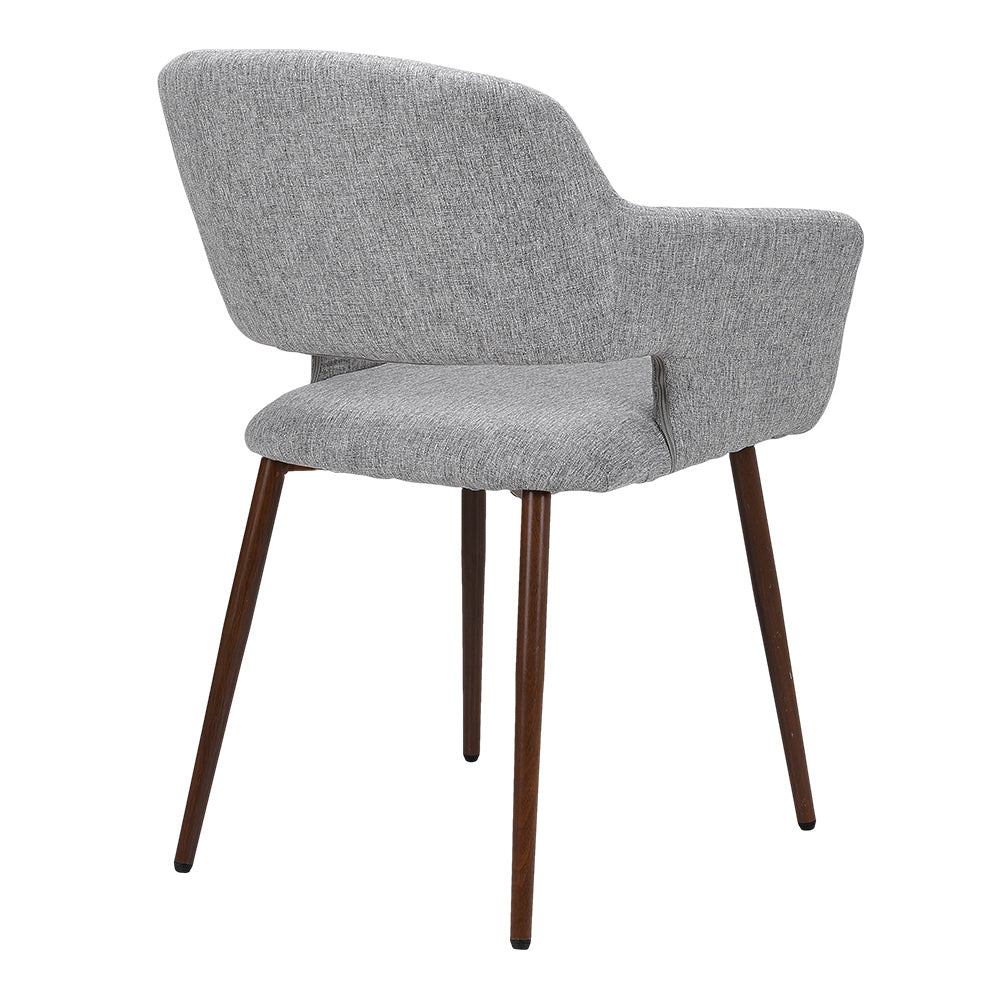 Set of 2 Linen Dinning Chair with Metal Legs