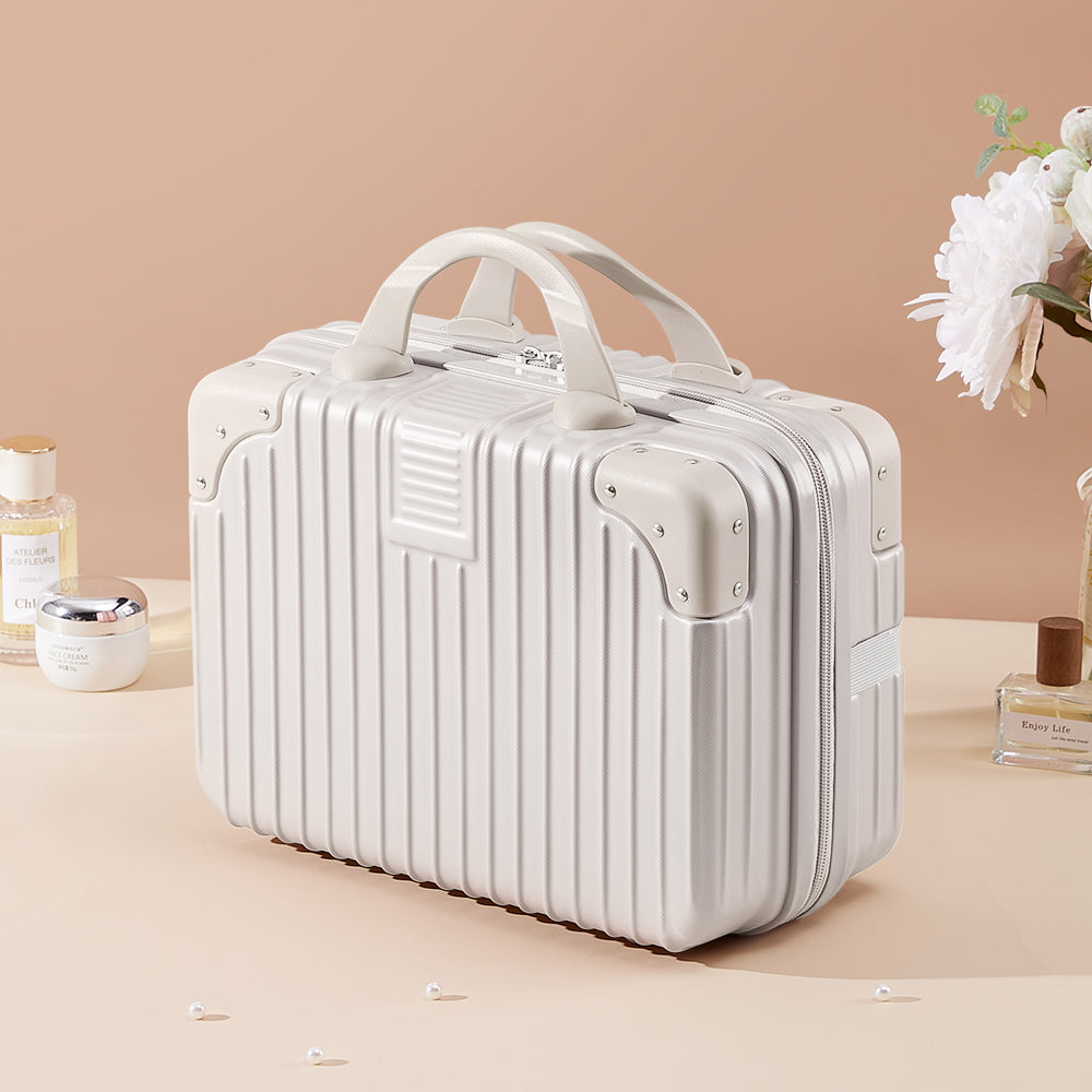 White Portable Plastic Makeup Case for Travel