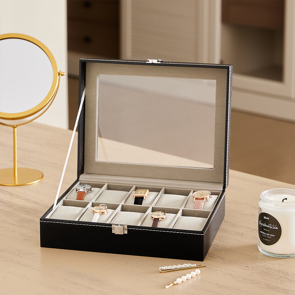 High quality Faux Leather Watch Case with 10 Slots