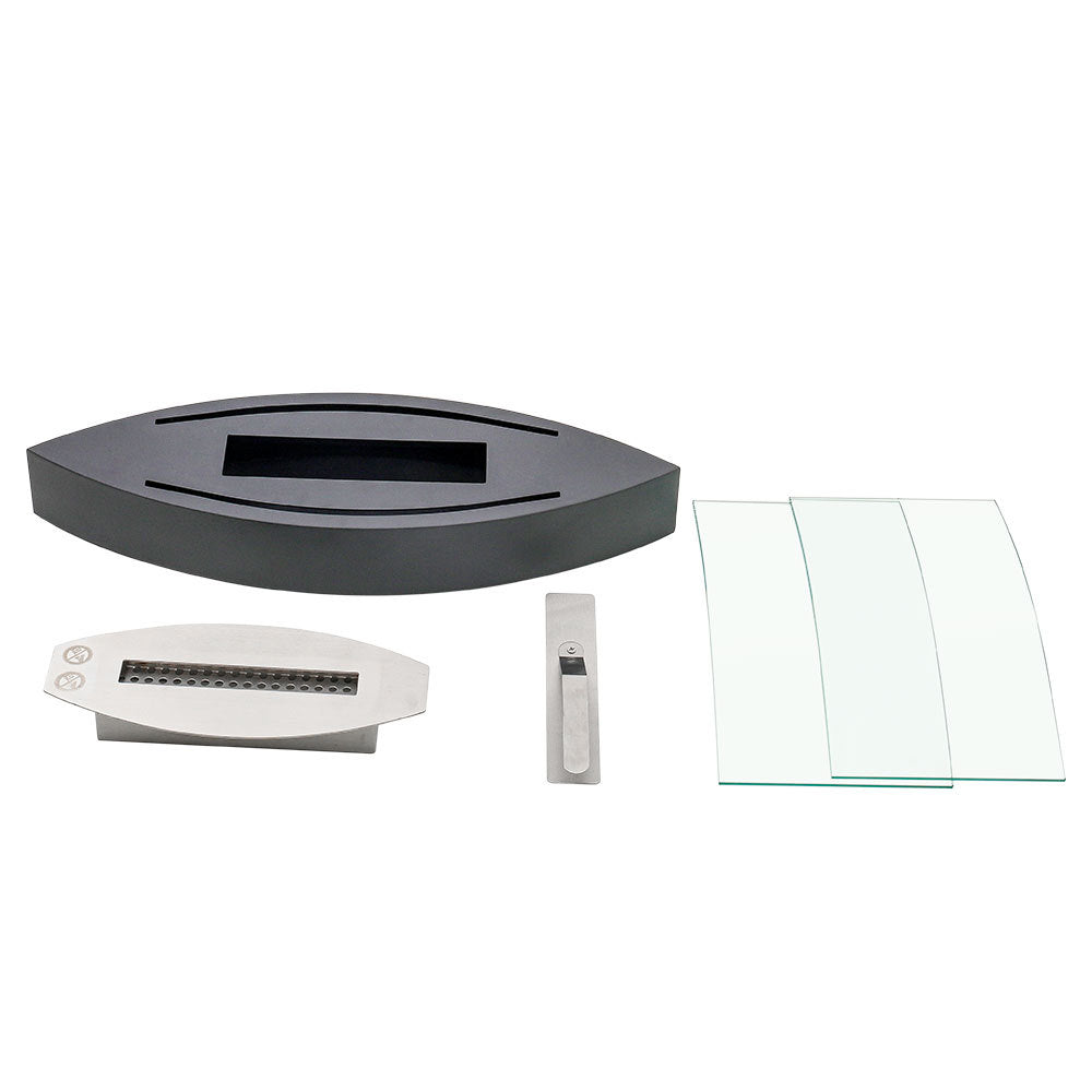 Unique Smokeless Stainless Steel Tabletop Ethanol Fireplace, Black