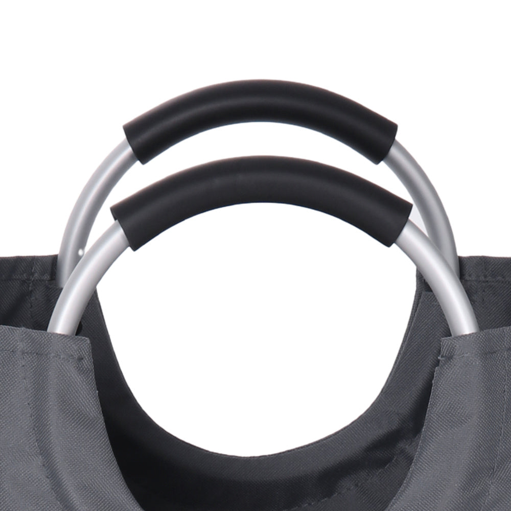 Grey Waterproof Collapsible Laundry Bag with Padded Handles