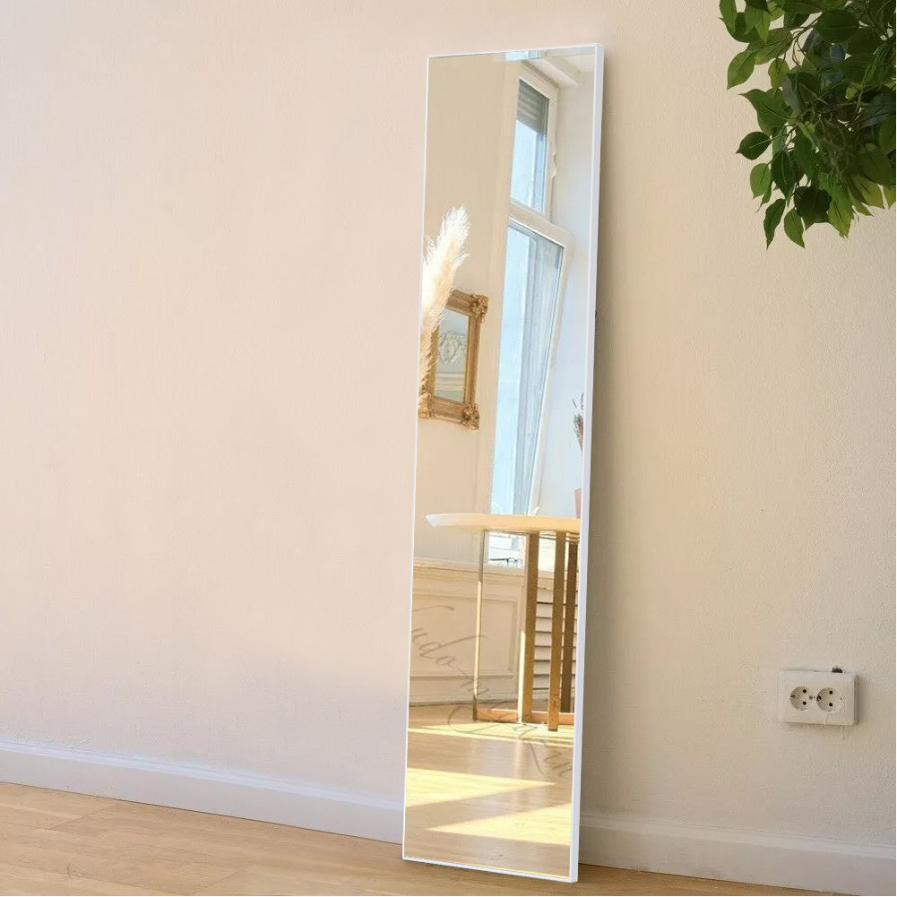 Metal Frame Over the Door Full Length Mirror White