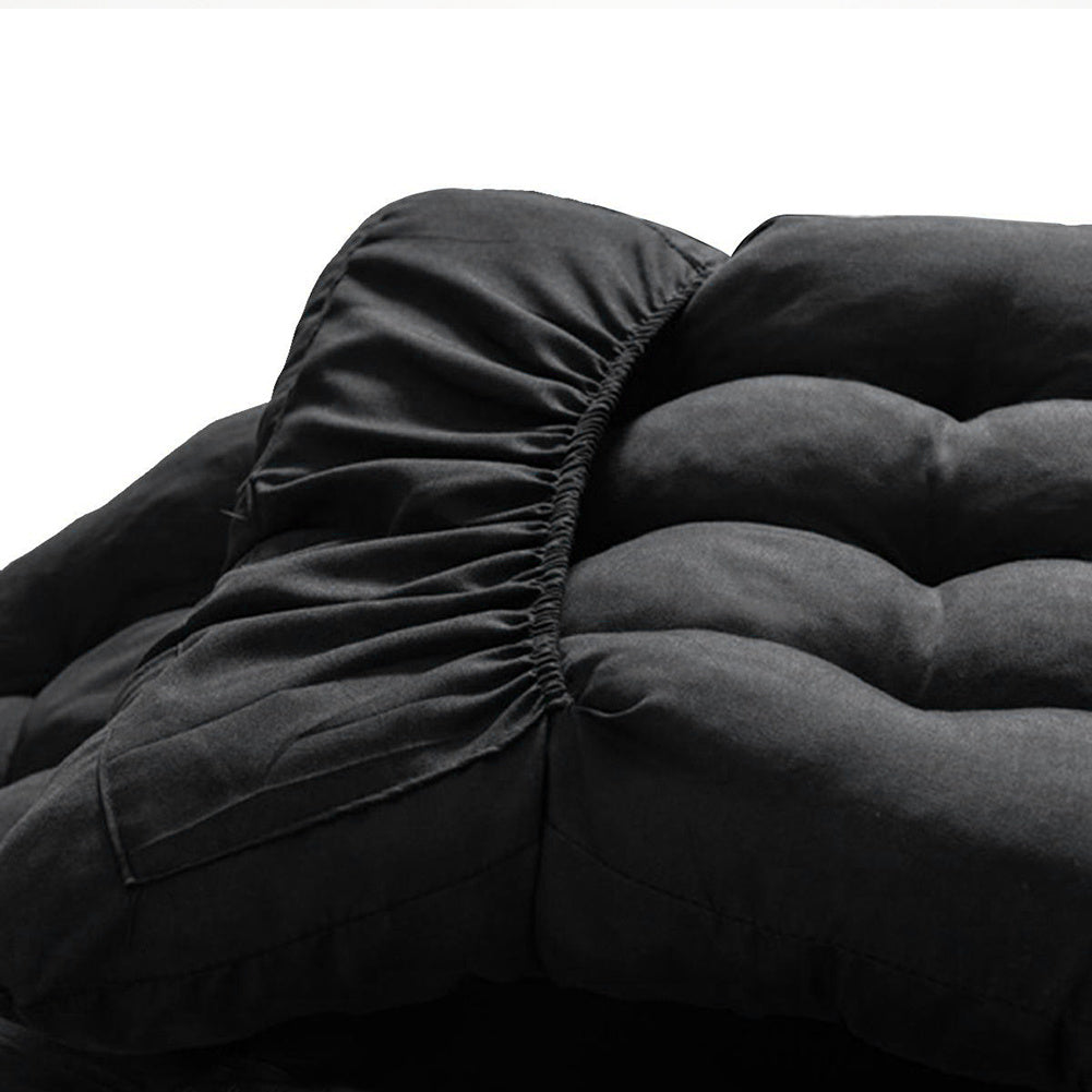 Sun Lounger Cushion Pad Garden In/Outdoor Recliner Chair Seat Pads,Black