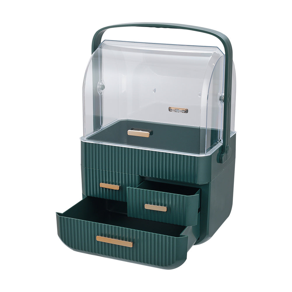 Makeup Cosmetics Storage Organizer with Handle and 3 Drawers
