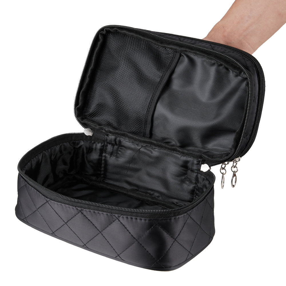 Black Rhomboid Waterproof Travel Makeup Bag