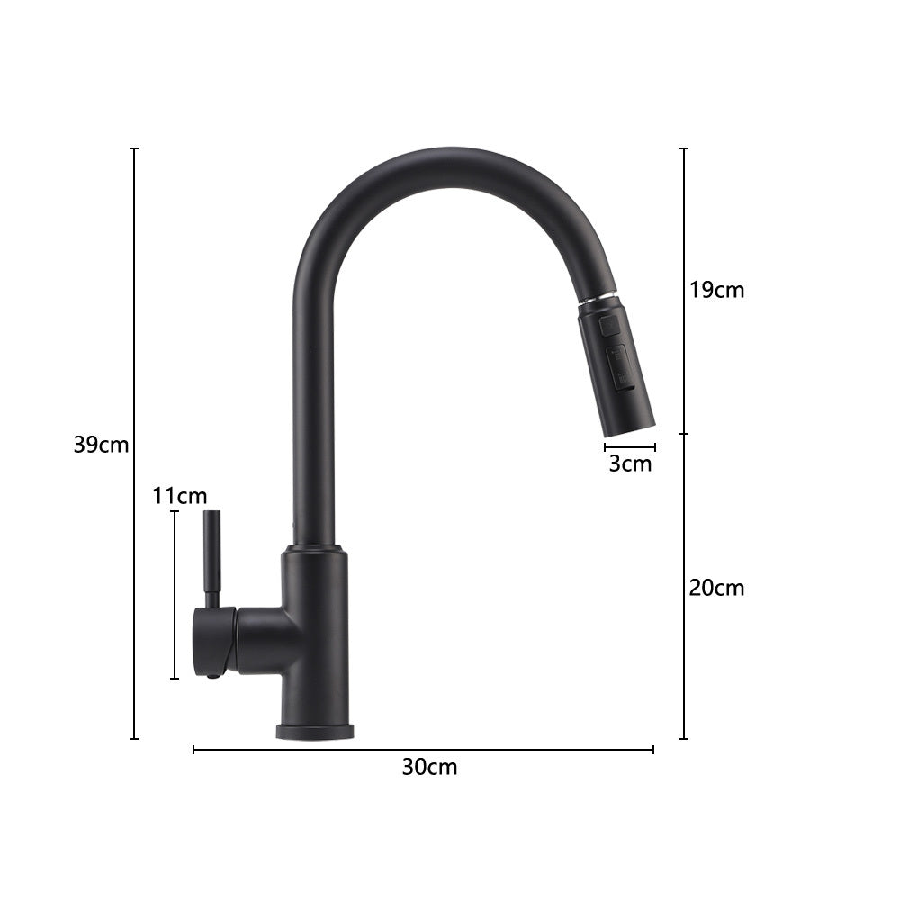 Black Stainless Steel Modern Single Handle Kitchen Faucet