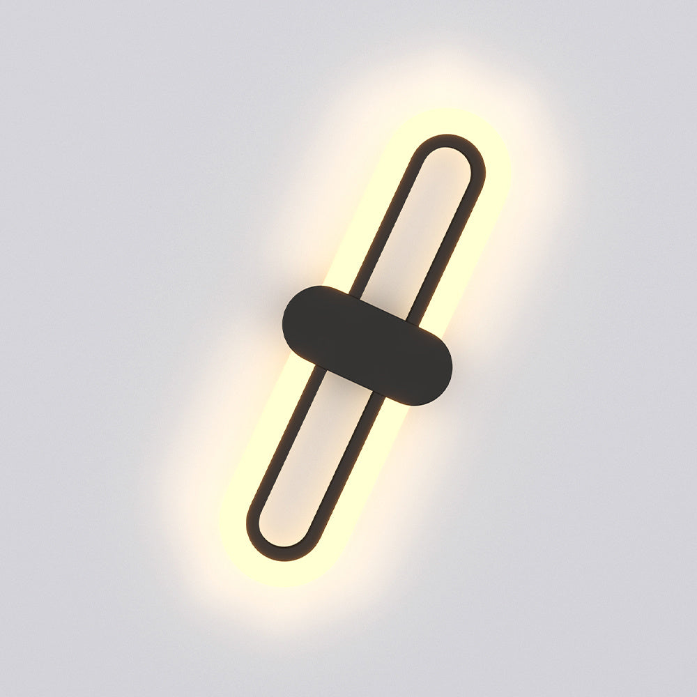 40CM Modern Oval LED Wall Light with Acrylic Shade, Warm Light