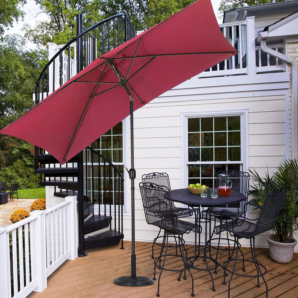 250 cm H Outdoor Waterproof Rectangular Parasol , with Round Base