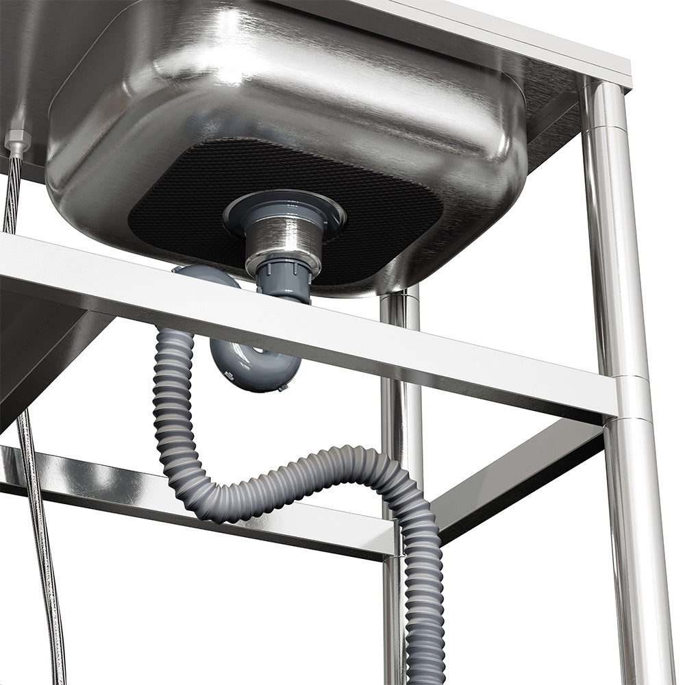 Freestanding Stainless Steel One Compartment Sink with Shelves and Drainboard