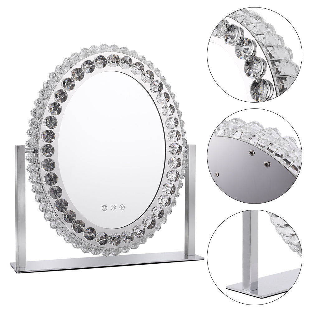 Crystal Dressing Makeup Mirror with Dimmable Led Light