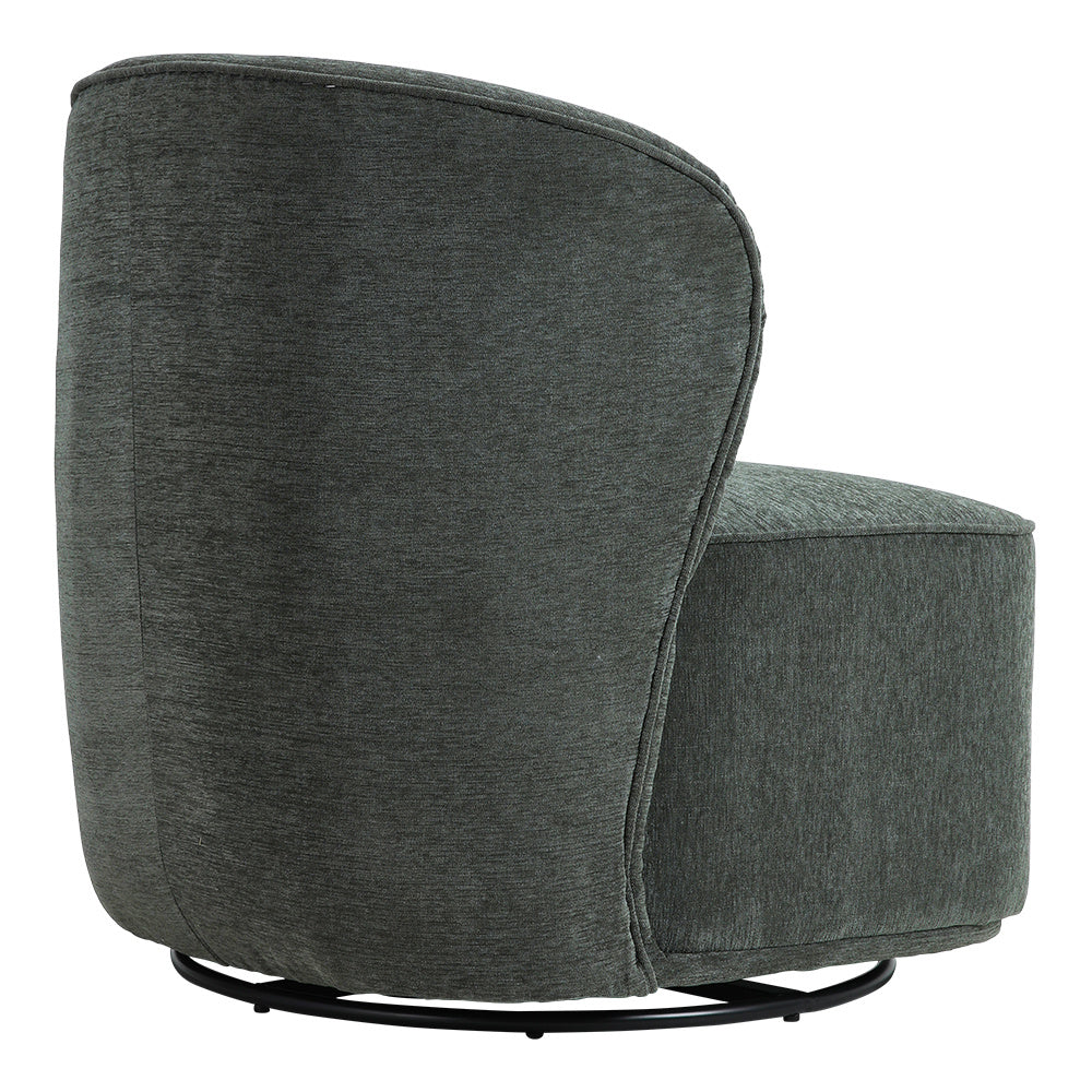 Dark Green 66cm W Chic Upholstered Swivel Chair