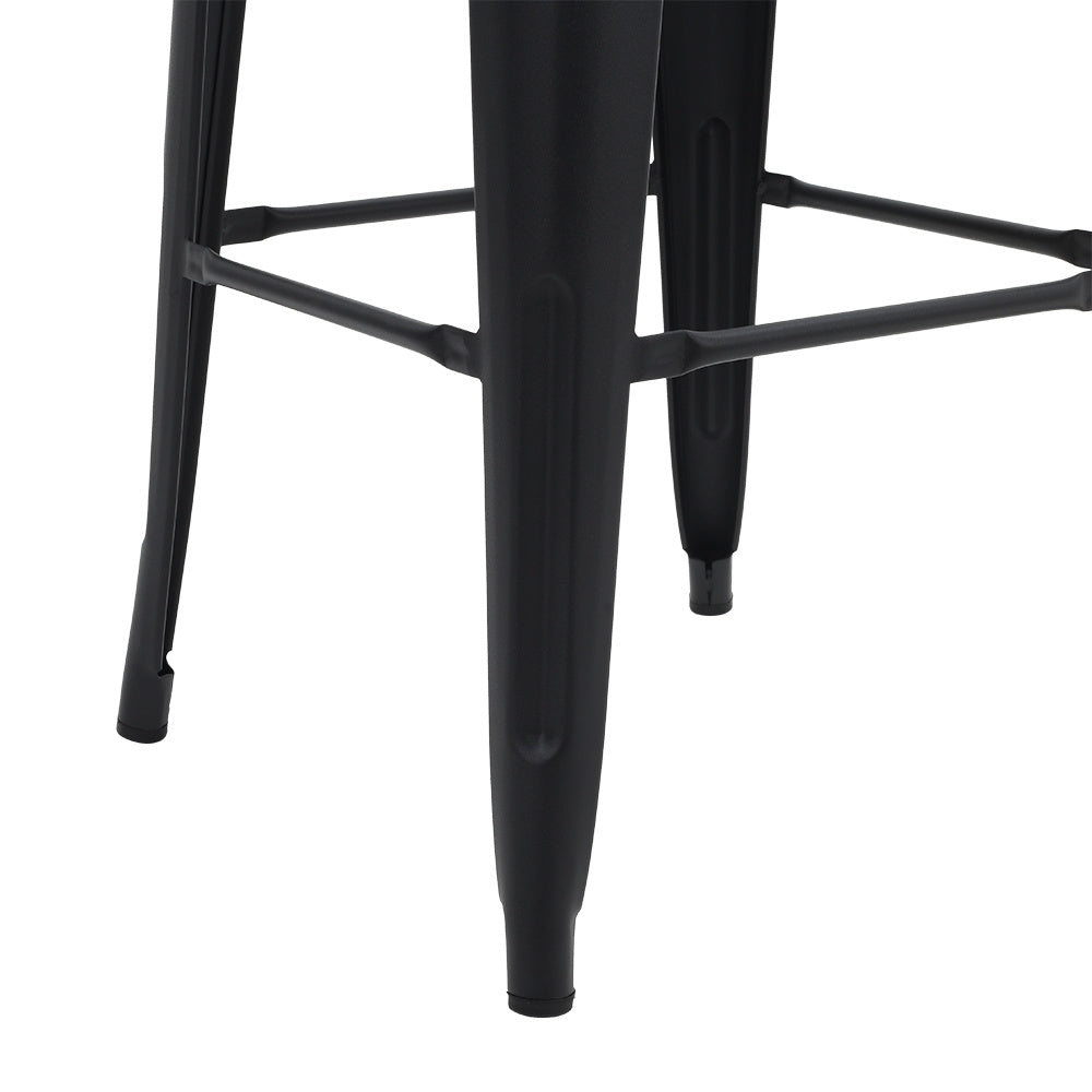 2Pcs Metal Breakfast Bar Stools with Backrest