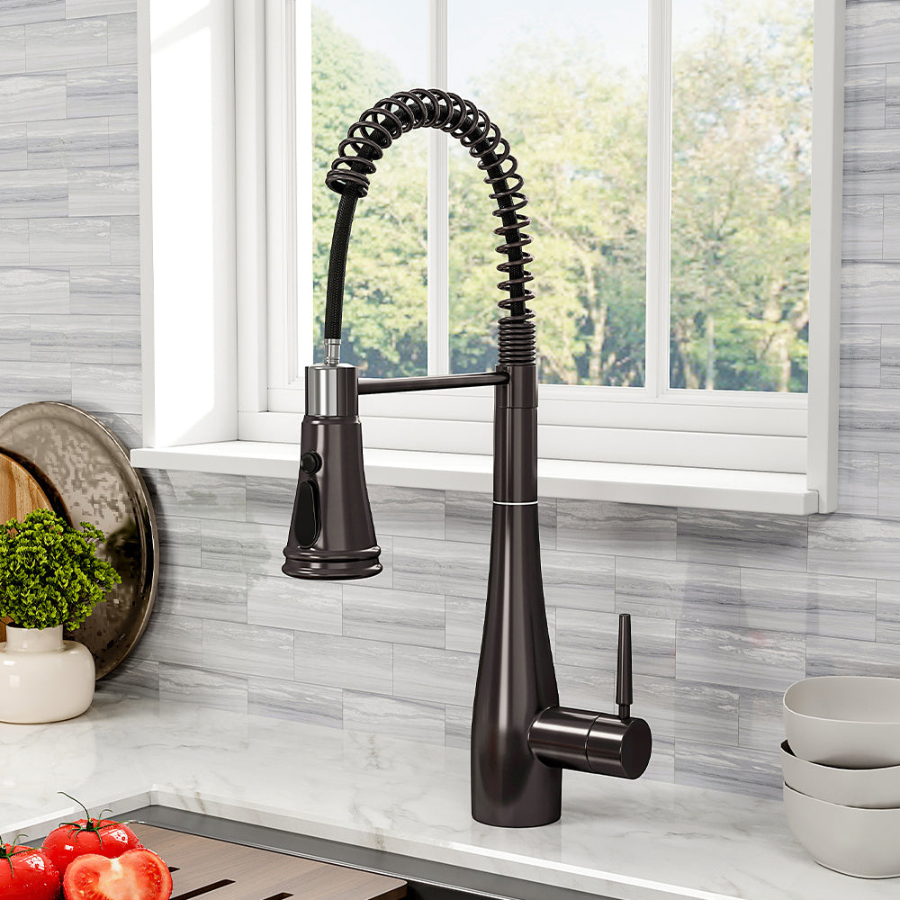 Prerinse Pull Down Swivel Kitchen Faucet,Grey