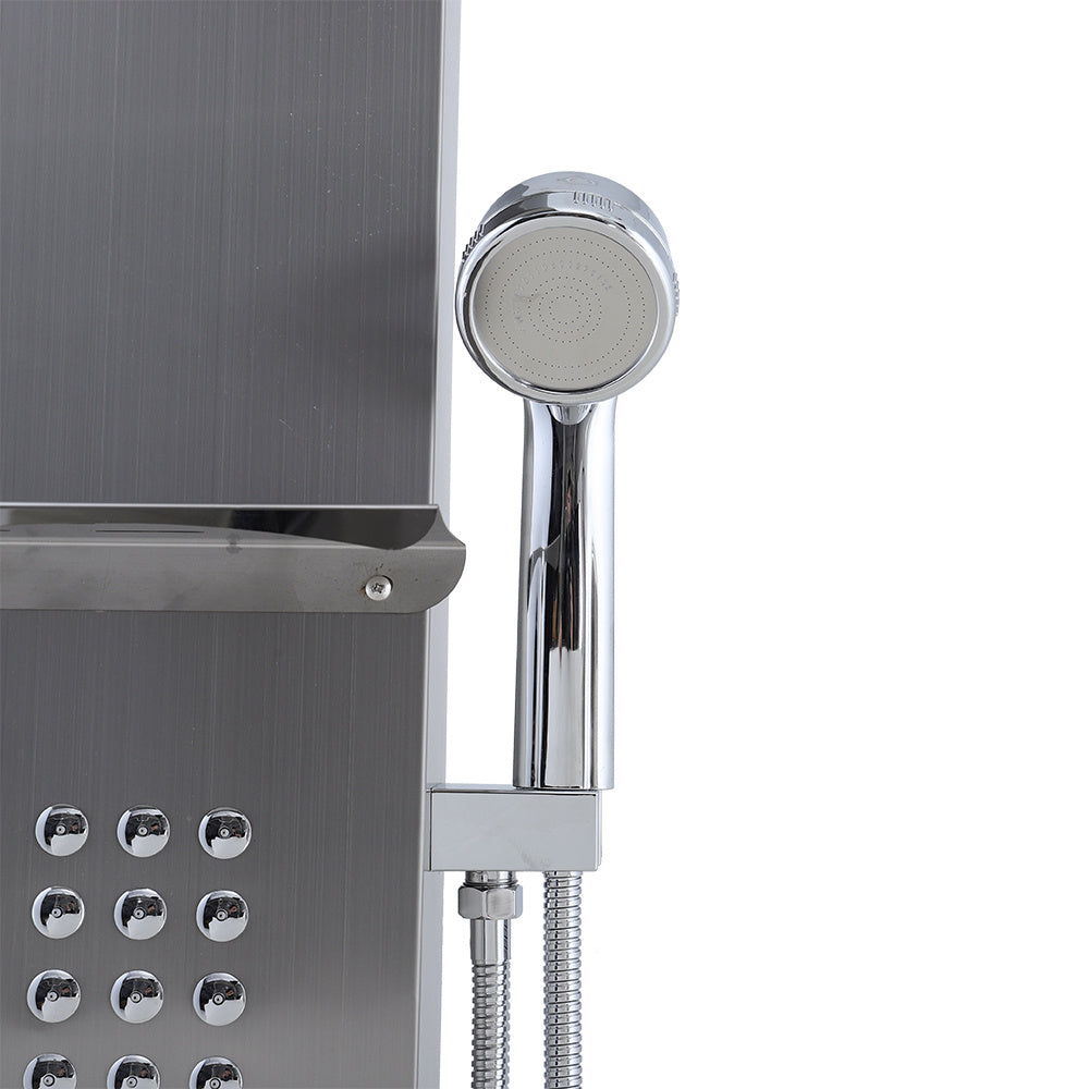 Wall Mounted Thermostatic Mixer Shower Panel Tower with Shelf