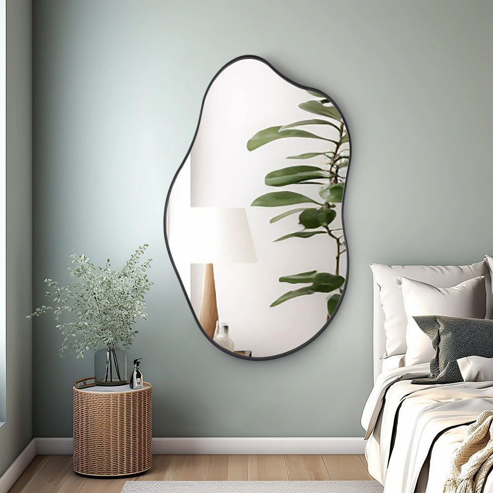 Black 50cm W Metal Framed Wall Mirror Decorative