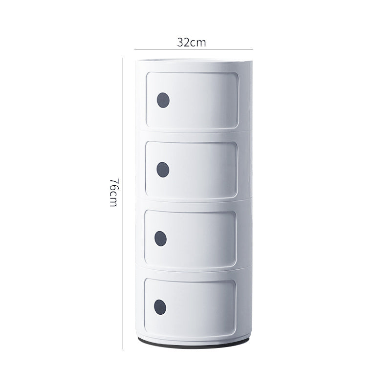 32cm Cylindrical 4 tiered Drawer Storage Drawer Unit White