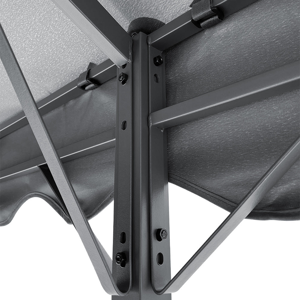 Outdoor Metal Arched Pergola with Shade Grey,4x3x2.6m