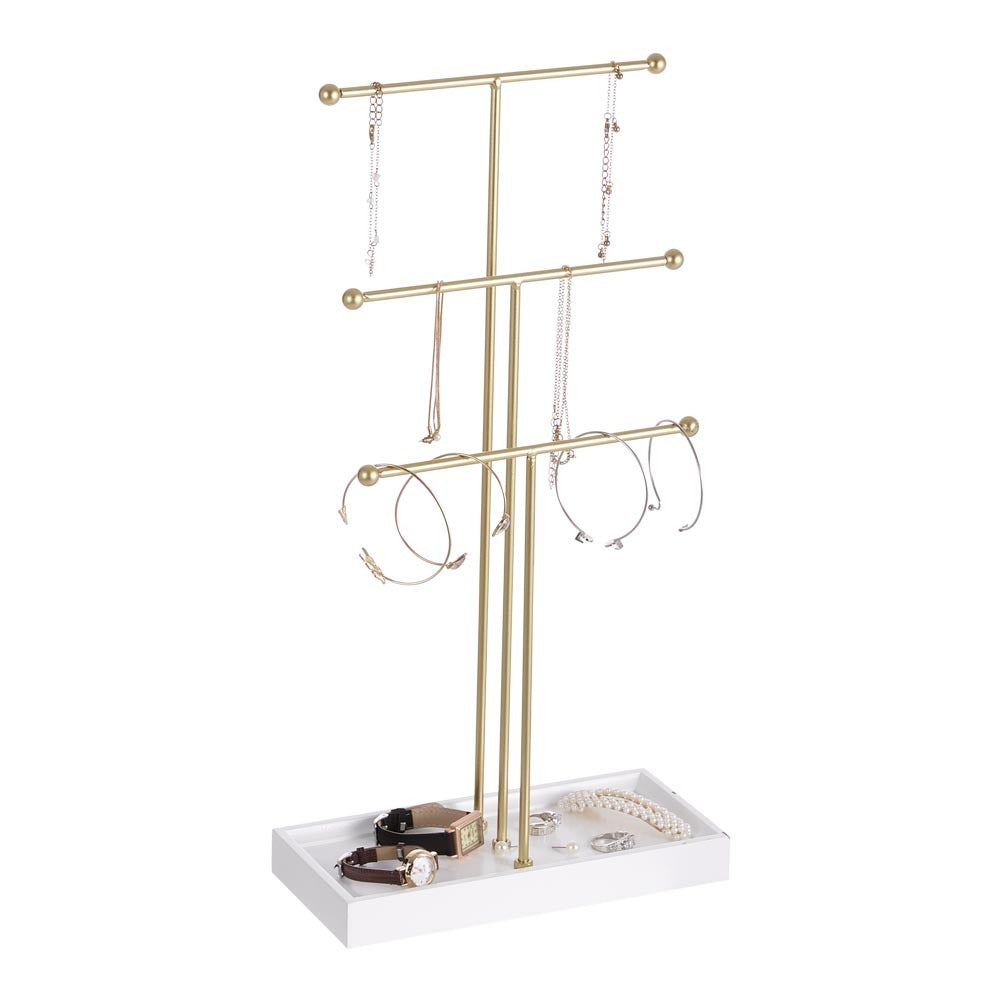 Golden 3 Tier Jewelry Display Stand