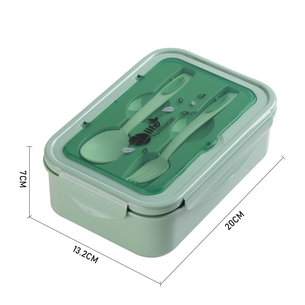 Green Kitchen Storage 1400ML Lunch Box with Spoon and Fork