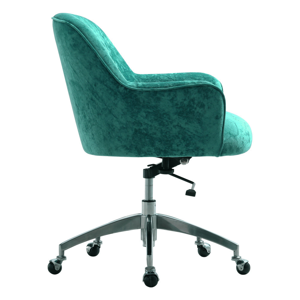 Ice Velvet Adjustable Swivel Office Chair, Light Green