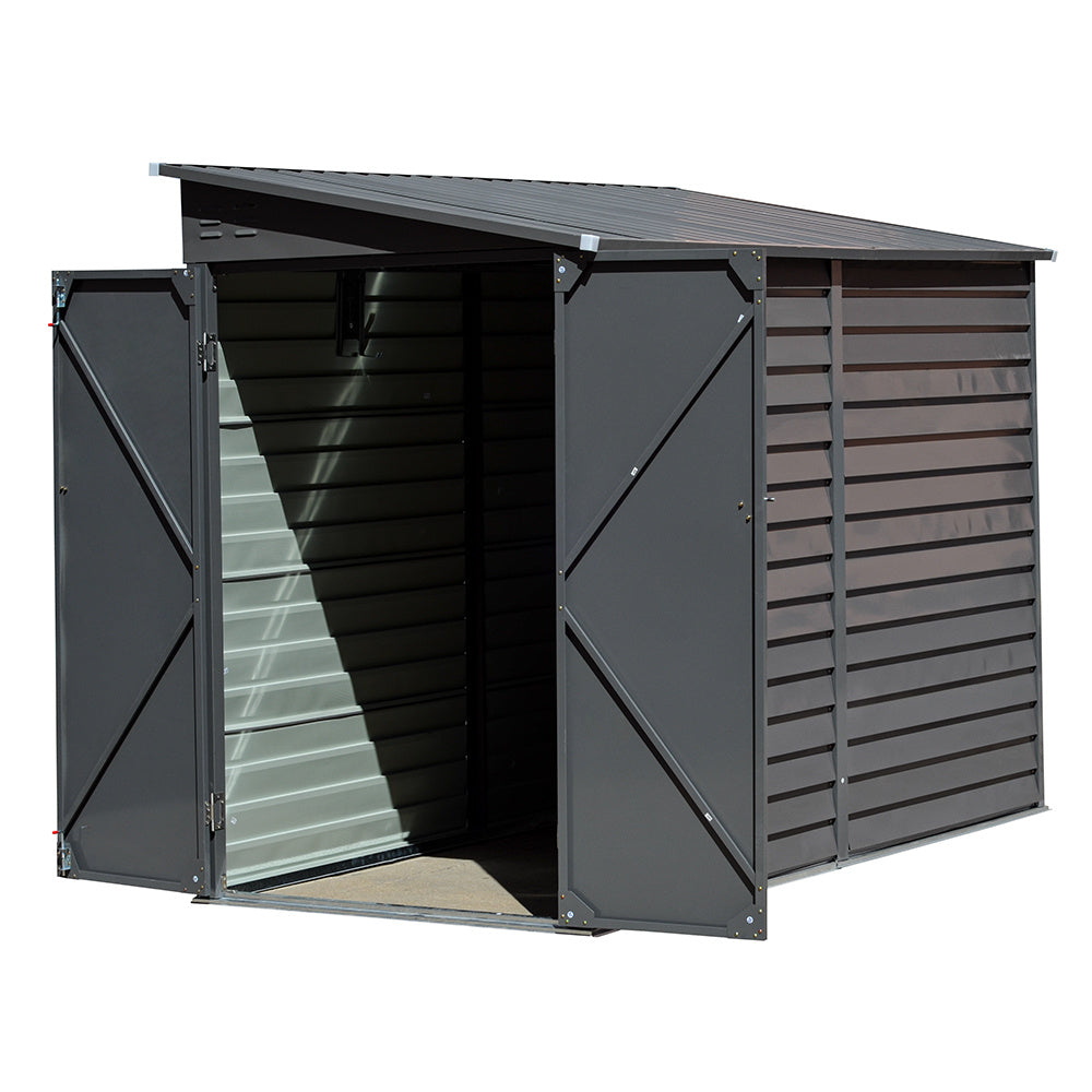 Light Grey Outdoor Steel Motorcycle Storage Shed