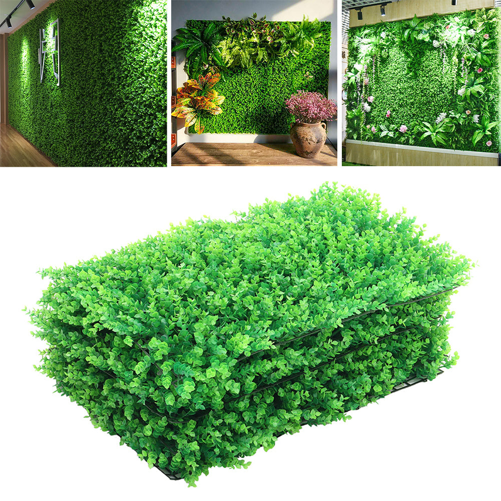 Set of 6 Artificial Topiary Plant Mat Greenery Wall Hedge Grass Fence