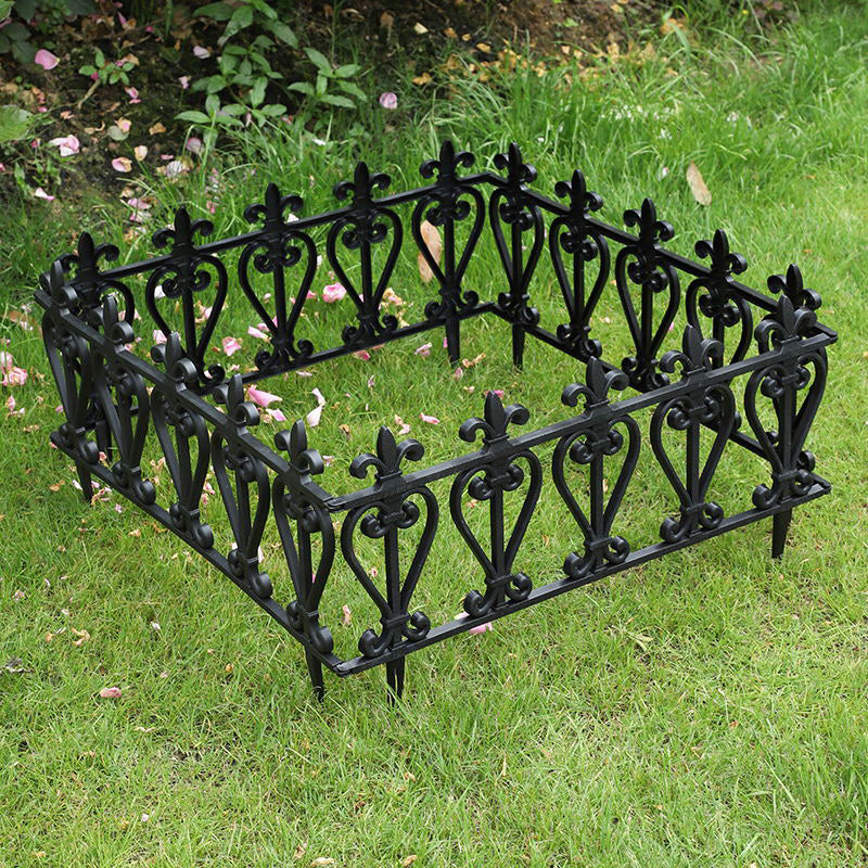 Set of 3 Decorative Garden Border Fence Outdoor Lawn Edging
