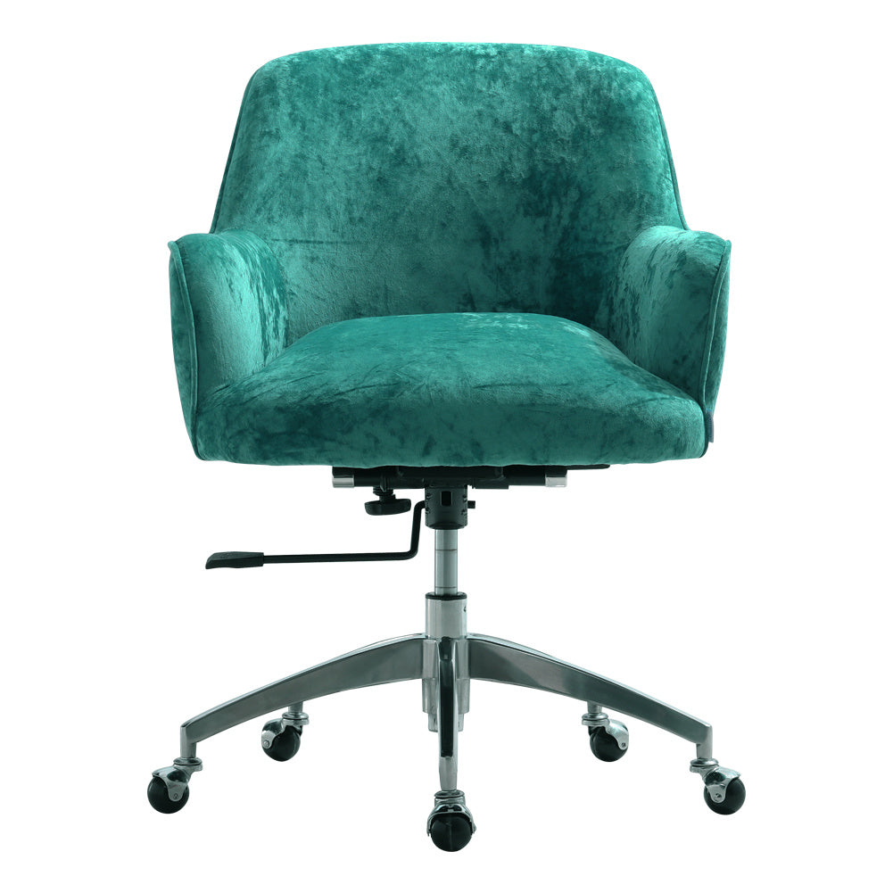 Ice Velvet Adjustable Swivel Office Chair, Light Green
