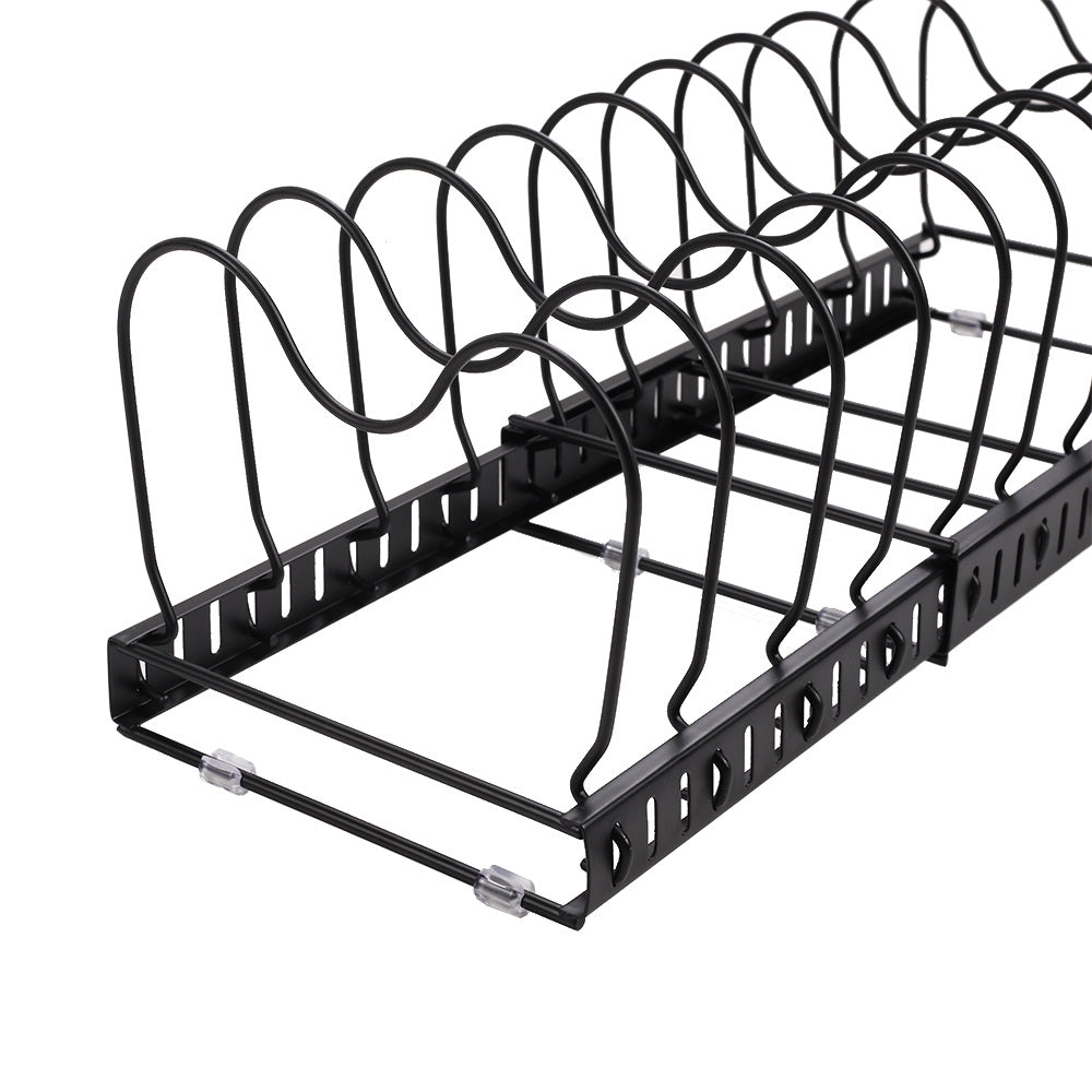 Expandable Pot Pan Lid Rack Pan Organiser with 10 Dividers